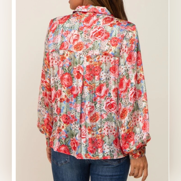 NWT ee:some Womens floral blouse Size S - Picture 3 of 10